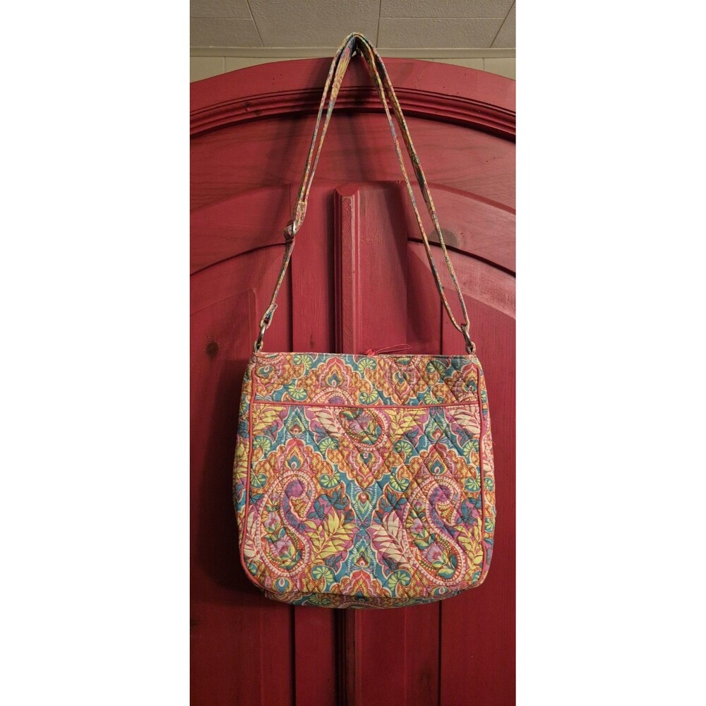 Vera Bradley Paisley In Paradise Large Hipster/Crossbody Shoulder Purse Zip EUC - Picture 5 of 6